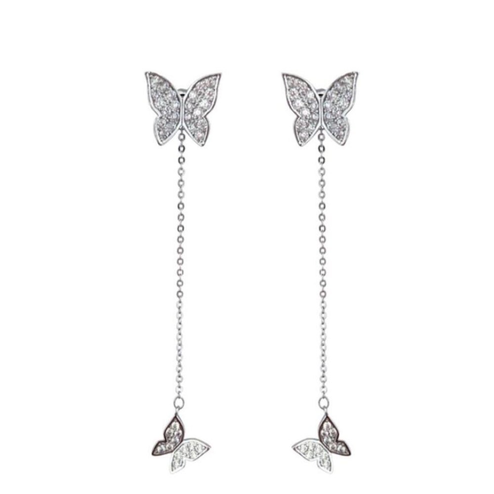 925 Sterling Silver Butterfly Earrings